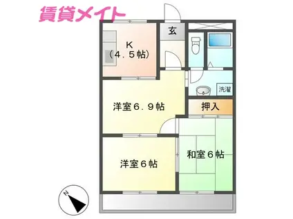 メゾンエスポア(3K/1階)の間取り写真