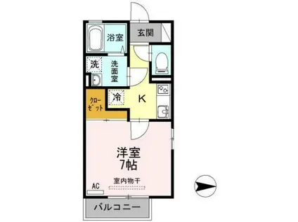 ヴィラ・コート大立(1K/2階)の間取り写真