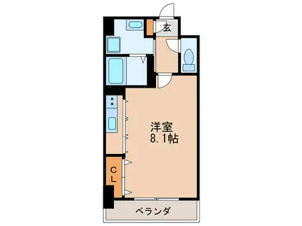 グランルージュ栄II(ワンルーム/4階)の間取り写真