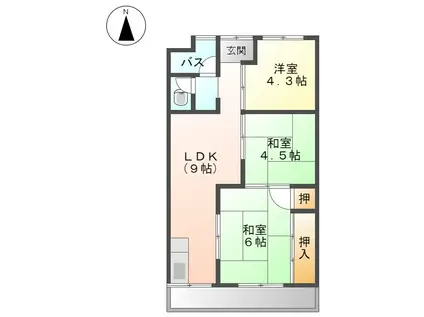 メゾン スギエイ(3DK/1階)の間取り写真