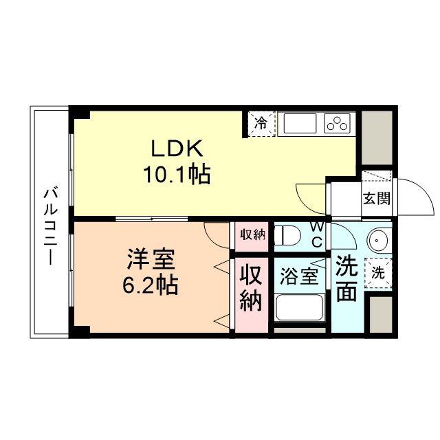 センチュリー山室(1LDK/5階)の間取り写真