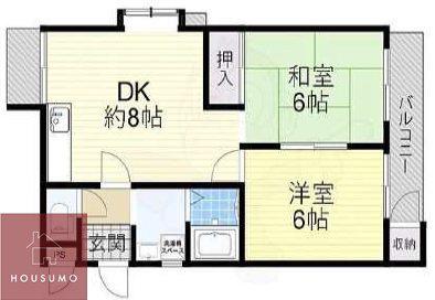 ライフセレクト(2DK/1階)の間取り写真
