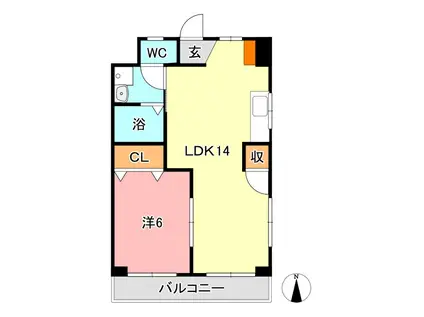 ハイツヨーコ(1LDK/1階)の間取り写真