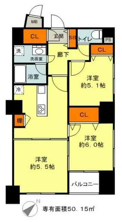 シャルムコート東日本橋 10階階 間取り