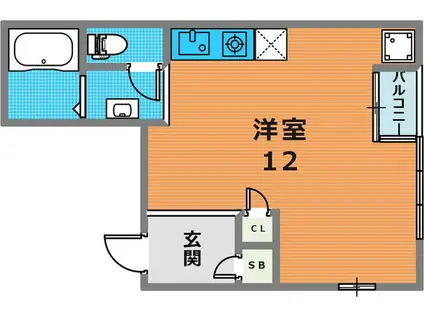 VILLA MARIA(ワンルーム/3階)の間取り写真