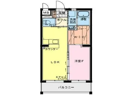 LUTORI-NE(1LDK/2階)の間取り写真