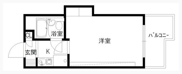 ダイアパレス北安江(1K/2階)の間取り写真