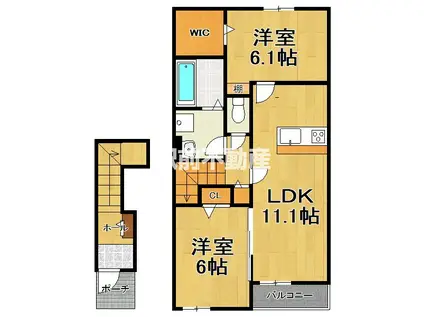 キモクレン(2LDK/2階)の間取り写真