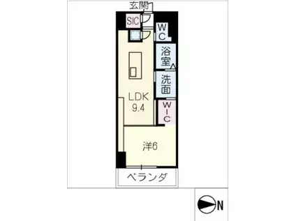 SK BUILDING-901(1LDK/9階)の間取り写真
