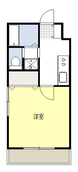 セゾン岩立(1K/1階)の間取り写真