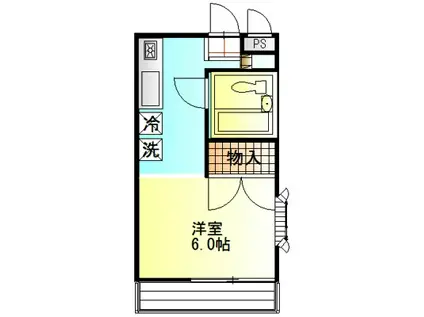フェリシア(ワンルーム/3階)の間取り写真