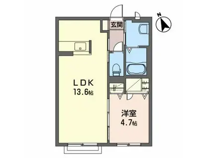 シャーメゾンヴィッツ(1LDK/1階)の間取り写真