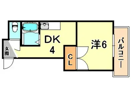 マンションソアーベ(1DK/3階)の間取り写真