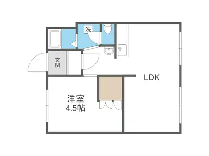 レジデンスふれあい(1LDK/1階)の間取り写真