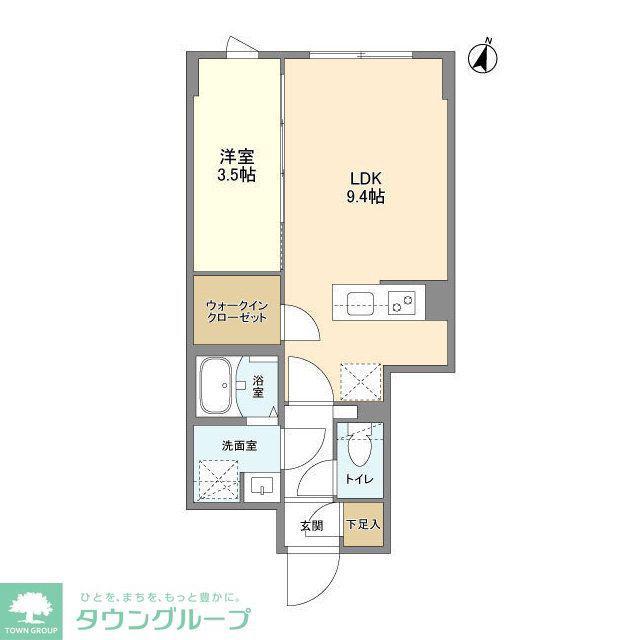 ウェルスクエア駒場東大前(1LDK/1階)の間取り写真