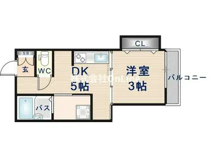 ニューライフ赤坂(1DK/3階)の間取り写真