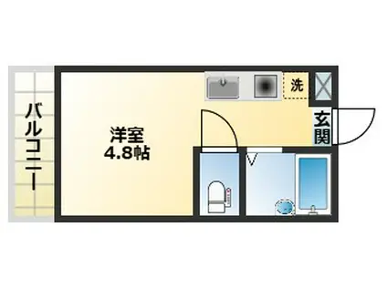 リリーフ明日香東住吉(1K/3階)の間取り写真