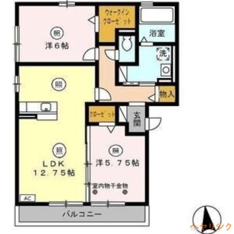グランアルジャン(2LDK/3階)の間取り写真