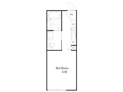 GARDEN COURT上大岡B号棟(ワンルーム/2階)の間取り写真