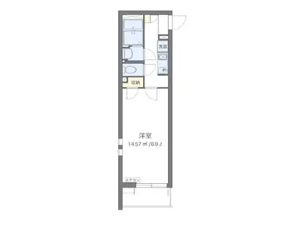 クレイノハイツサングリーンII(1K/1階)の間取り写真