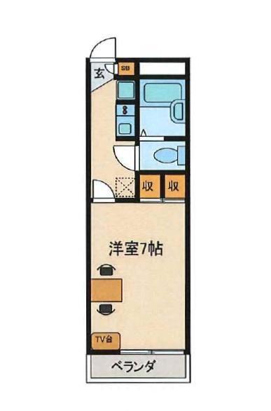 アーバンフラッツK(1K/3階)の間取り写真