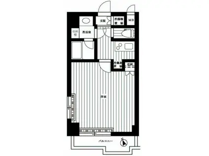 ルーブル南麻布(1K/11階)の間取り写真