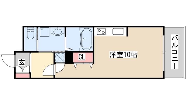 S-FORT神戸神楽町(ワンルーム/7階)の間取り写真