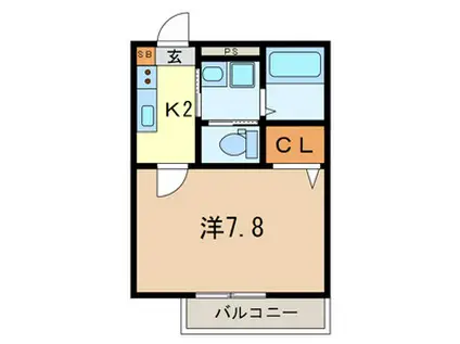 レ・フレール(1K/1階)の間取り写真