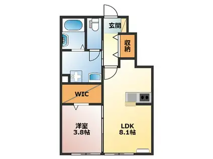 ガレリア(1LDK/1階)の間取り写真
