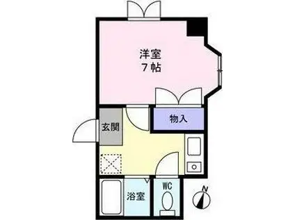 仙台旭ヶ丘ハウス(1K/1階)の間取り写真