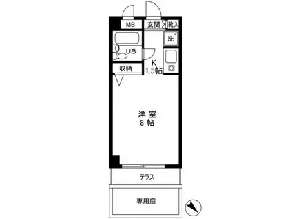 モナークマンション堀切菖蒲園(1K/1階)の間取り写真