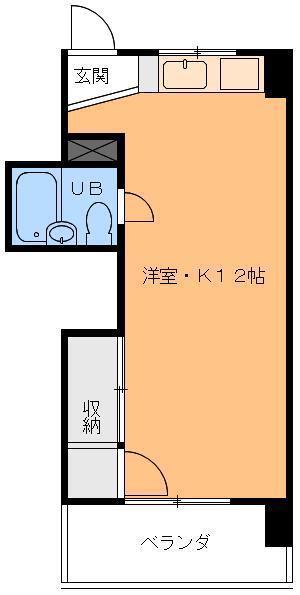 豊洋ハイツ(ワンルーム/5階)の間取り写真