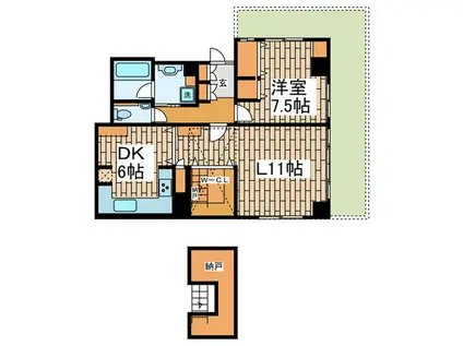 宮内商事ビル(1LDK/1階)の間取り写真