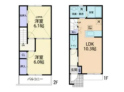 VIVACE(2LDK/1階)の間取り写真