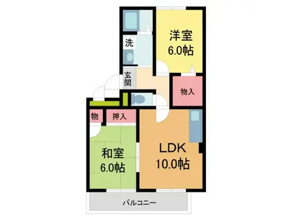 サンハイツツチタニ(2LDK/1階)の間取り写真