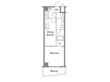 ハイグレード椿(1DK/2階)の間取り写真