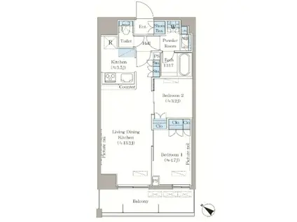 LA CLAIR 南浦和(2LDK/4階)の間取り写真
