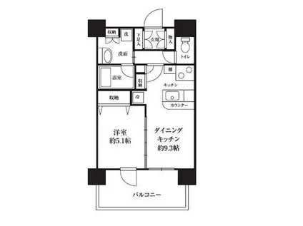 HF西新宿レジデンスイースト(1DK/3階)の間取り写真