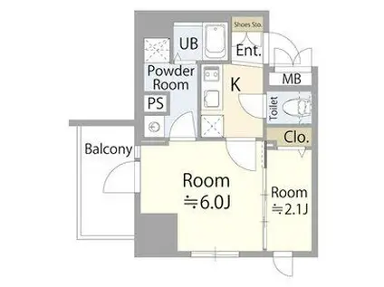 エスリード上前津セレーノ(2K/2階)の間取り写真