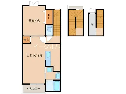 プレシャス蔵上II(1LDK/3階)の間取り写真