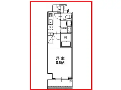 プリエール(1K/4階)の間取り写真