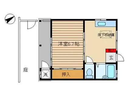 フラワーハイツ(1K/1階)の間取り写真