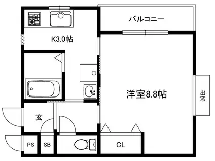 ＪＲ湖西線 おごと温泉駅 徒歩4分 3階建 築24年(1K/2階)の間取り写真