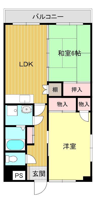 ロイヤルフラッツ(2LDK/2階)の間取り写真