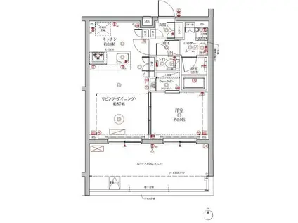 クレイシアアイズ大森町(1LDK/5階)の間取り写真