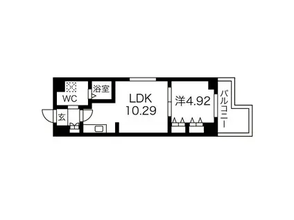 ニューシティアパートメンツ西天満(1LDK/5階)の間取り写真