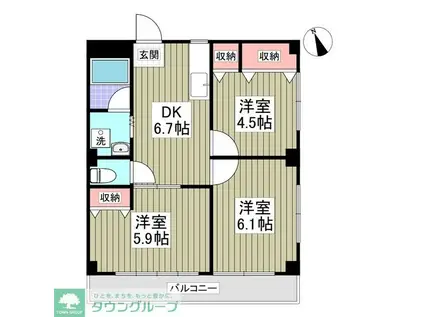 第5山中マンション(3DK/3階)の間取り写真