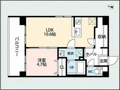 スペリアージュ タワー(1LDK/8階)の間取り写真