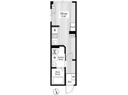 AIR TOWER NIPPORI B棟(ワンルーム/5階)の間取り写真