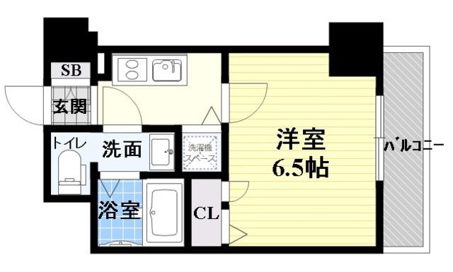 ララプレイス ザ・京橋ステラ(1K/6階)の間取り写真